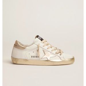Golden Goose Super-Star sneakers with gold sparkle foxing